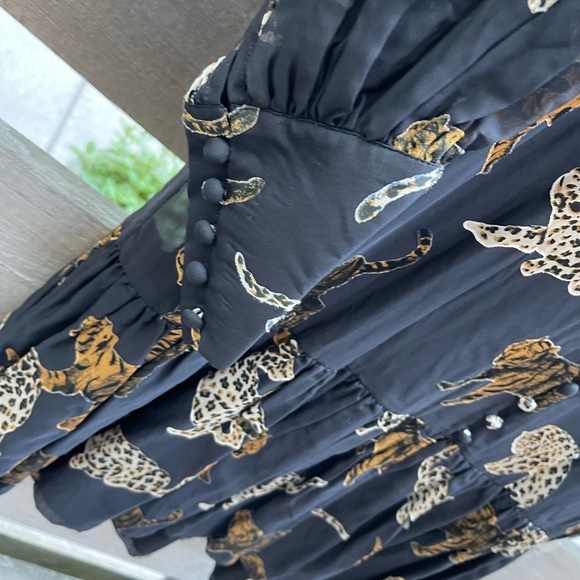 The Kooples Tiger & Leopard Crepe Mini Dress NWT - Picture 5 of 8